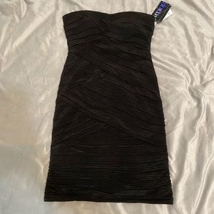 Black strapless dress